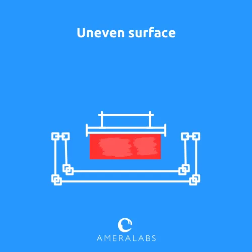 Uneven surface. The surface of the model is uneven, even on unsupported surfaces not facing the build plate.