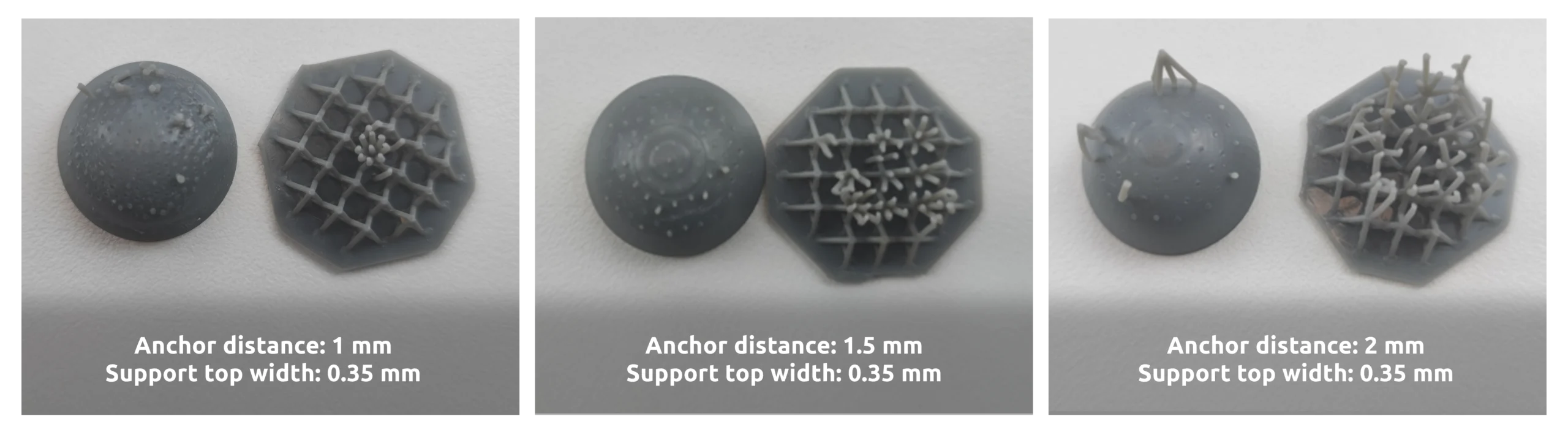 Support settings for hemisphere model.