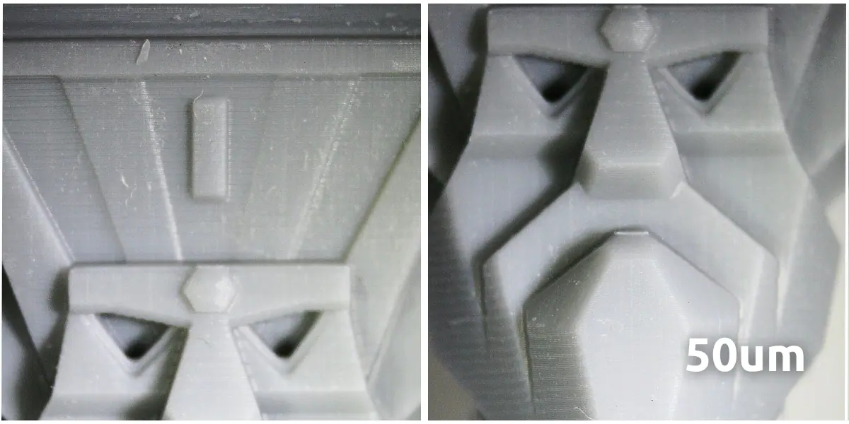 Flat surfaces at 50μm layer height for resin 3D printing