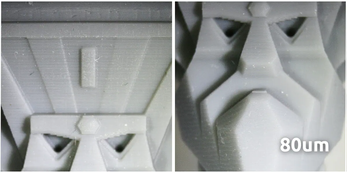 Flat surfaces at 80μm layer height for resin 3D printing