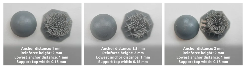Support settings for hemisphere model.