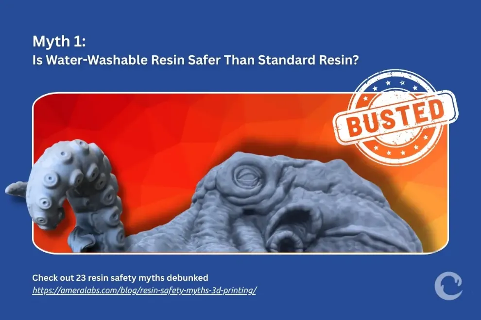 Water-washable SLA resin contains the same hazardous acrylate monomers as standard resin. It just dissolves in water instead of IPA.