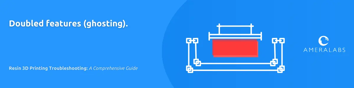 Resin 3D Printing Troubleshooting: Doubled features (ghosting). Some features appear blurred and not sharp. When printing AmeraLabs town, letters appear doubled.