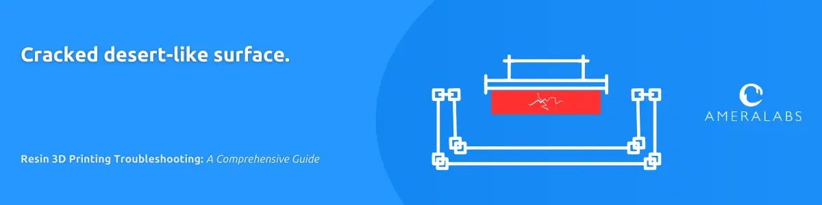 Resin 3D Printing Troubleshooting: Cracked desert-like surface. A model has surface cracks that are noticeable after cleaning.