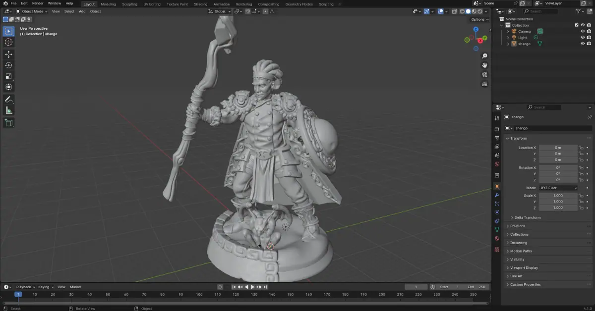 Blender window showing design in progress