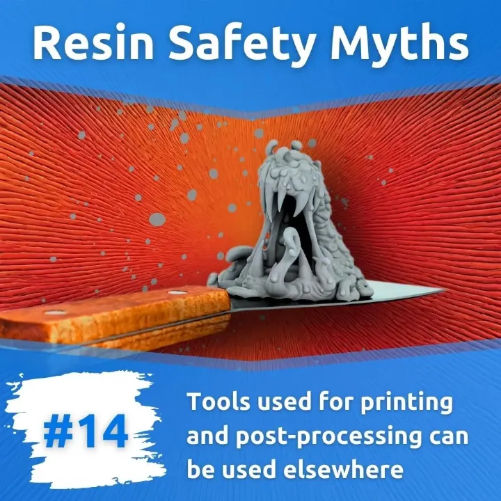 Resin Safety Myth #14 Tools used for printing and post-processing can be used elsewhere