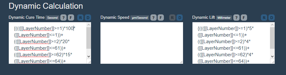nanoDLP formula editor interface
